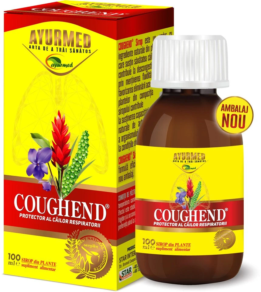 Tzmo Ayurmed, Coughend, With Sugar, Anti-Dry Cough, Syrup, 100 ml Unisex