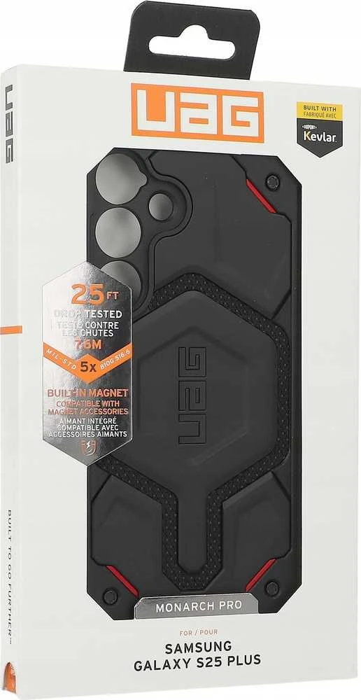 Dėklas Urban Armor Gear UAG Monarch Pro, Kevlar Juodas - Samsung Galaxy S25+