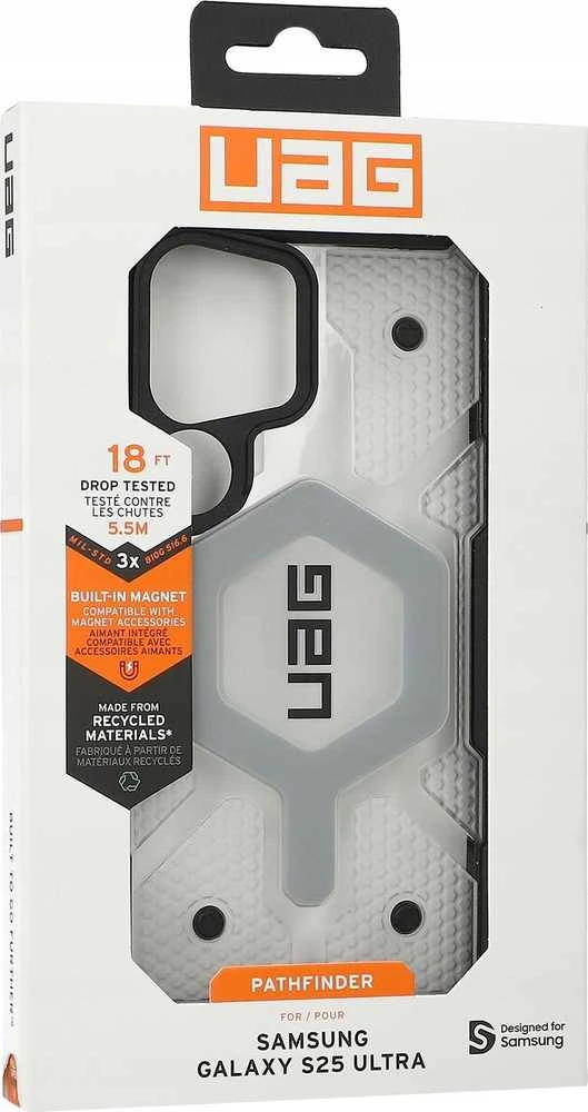 Dėklas Urban Armor Gear UAG Pathfinder skaidrus su magnetu, ledo spalvos / sidabrinis - Samsung Galaxy S25 Ultra