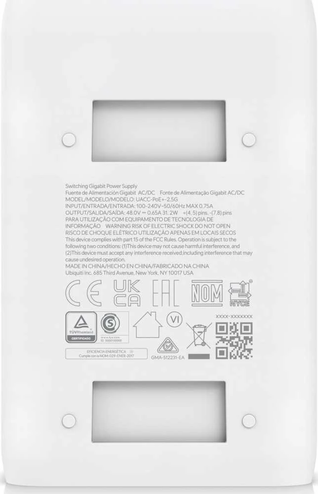 UBIQUITI 2.5G POE+ ADAPTERIS (30W) ADAPTERIS, GALIMAS MAITINTI UNIFI POE+ ĮRENGINIUS, SUMAŽINTI PRIKLAUMYBĄ NUO POE JUNGIKLIŲ MAITINIMO IR PATEIKTI Kelių GIGABITŲ LAN RYŠĮ