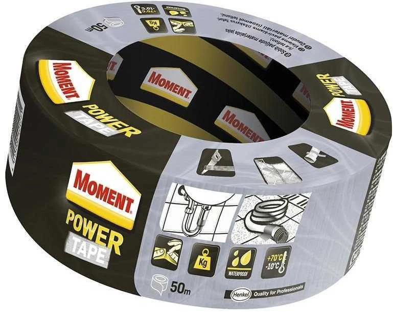 Lipnioji juostelė MOMENT POWER TAPE, 50 m × 50 mm, sidabrinė