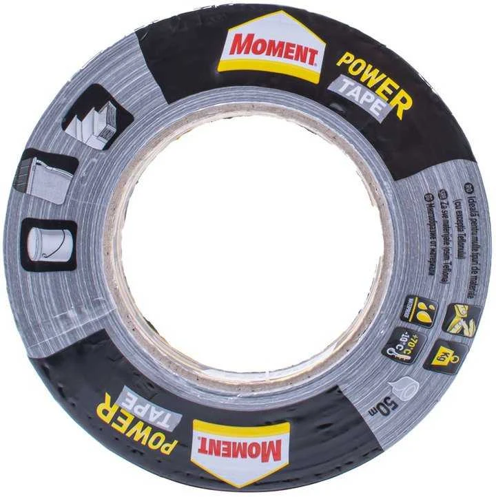 Lipnioji juostelė MOMENT POWER TAPE, 50 m × 50 mm, sidabrinė