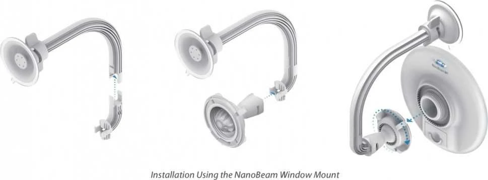 Tinklo įrenginio tvirtinimo prie lango komplektas Ubiquiti NanoBeam 16“ / UBI-NBE-16-WM