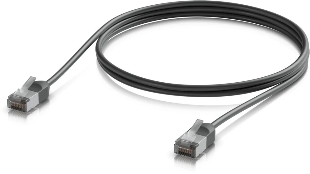 Ubiquiti Patchcord, Cat 6a, F/UTP, 1m, juoda (UACC-CABLE-PATCH-OUTDOOR-C6A-1M-BK)