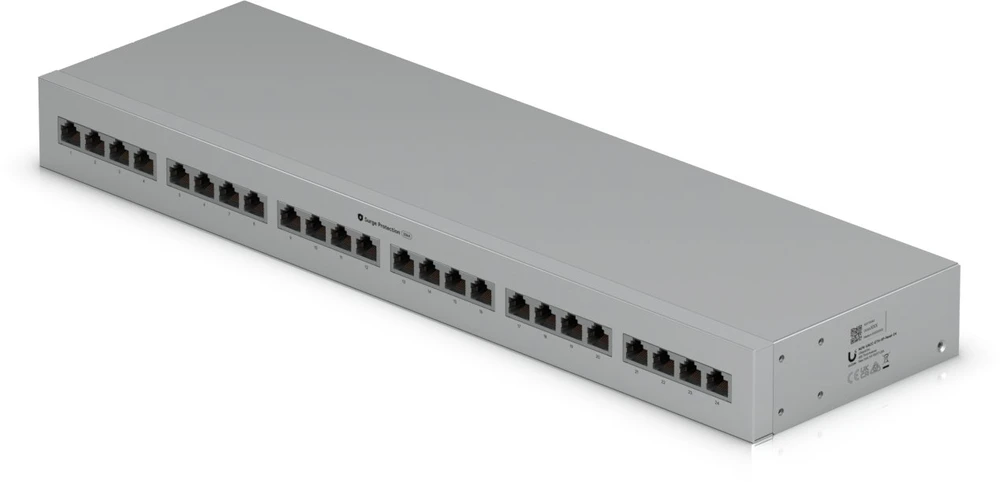 Šakotuvas Ubiquiti UACC-ETH-SP-Panel-24, 600 V, 10 Gbit/s, Pilkas, SGCC, 1U, 2kg