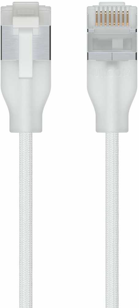 Ubiquiti UACC-Cable-Patch-EL-C6A-1M-W tinklo kabelis, permatomas, baltas, Cat6a