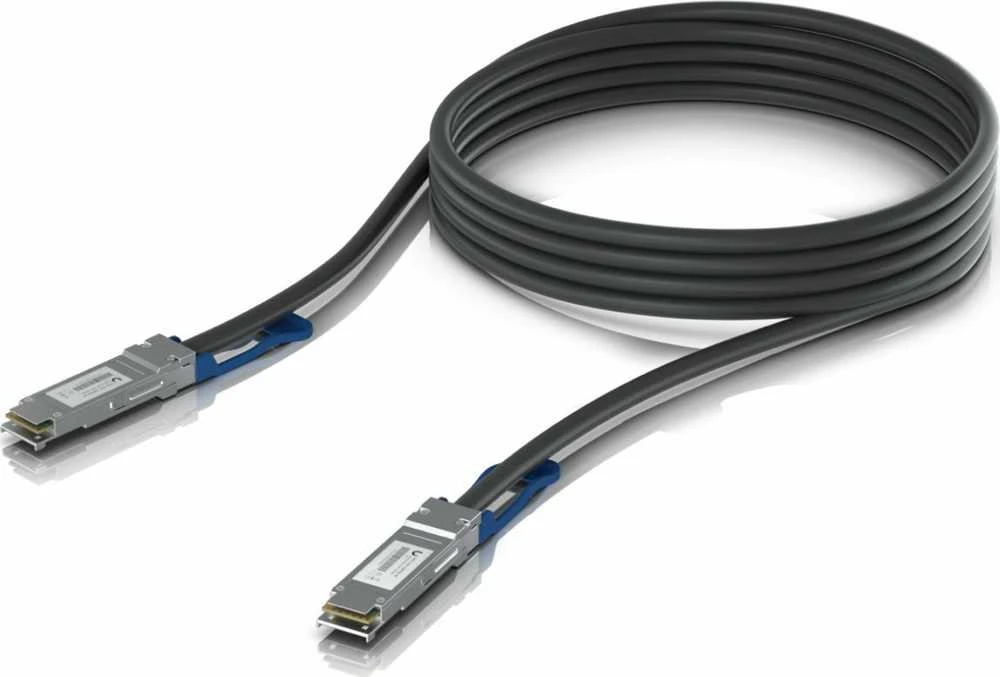 Ubiquiti UACC-DAC-QSFP28-3M „InfiniBand“ arba pluoštinis optinis kabelis Juoda