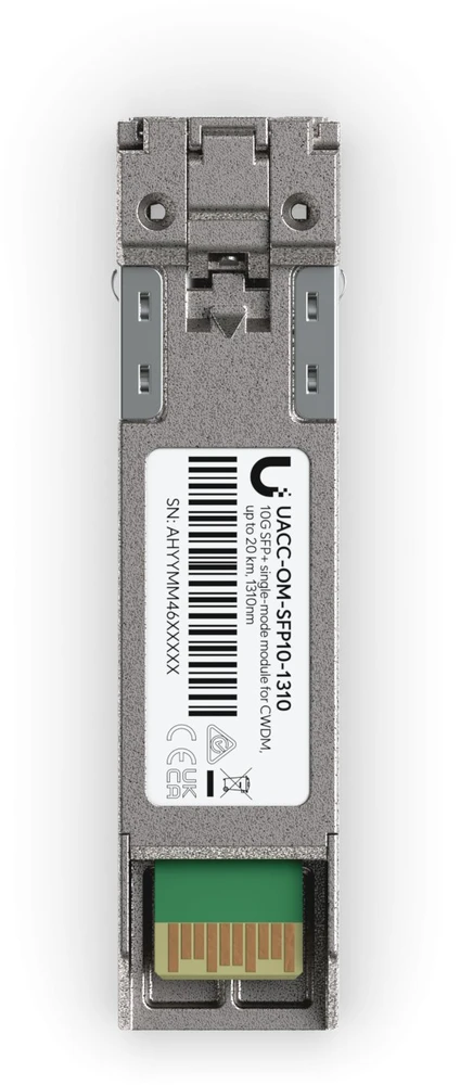 Šakotuvas Ubiquiti UACC-OM-SFP10-1310 | SFP+ modulis | 1310 nm, 10 G, CWDM, 20 km, vieno režimo, dvipusis LC UPC