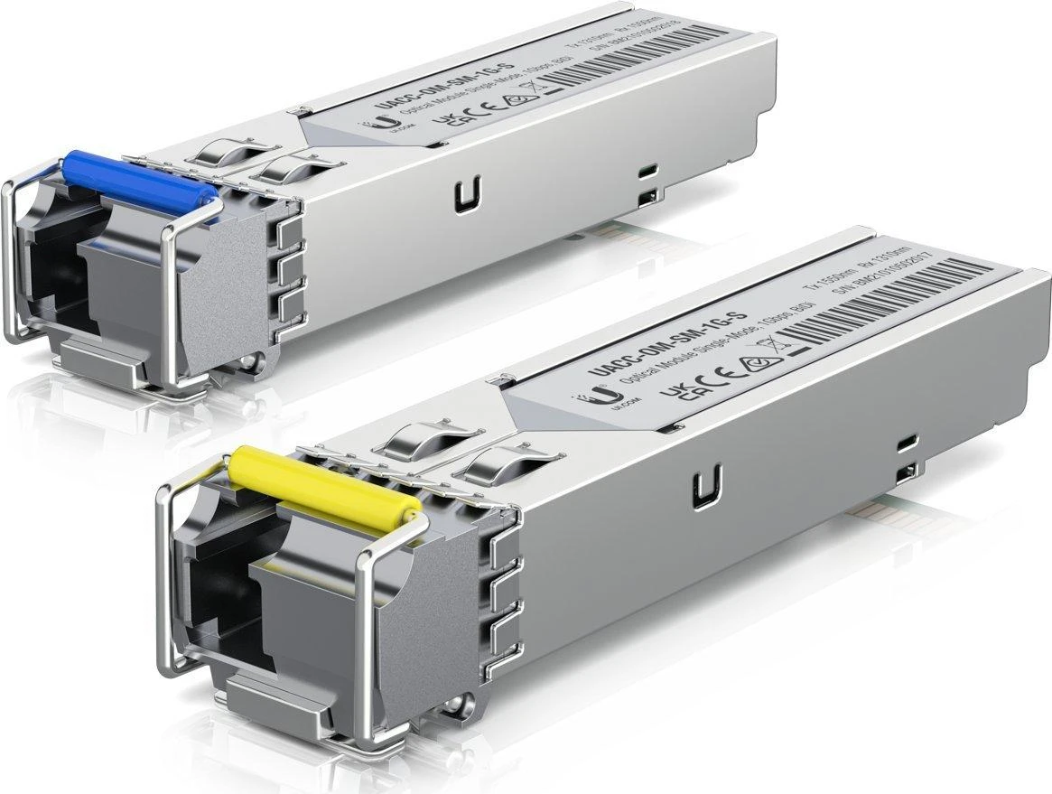 Šakotuvas UBIQUITI 1G dvikryptis vieno režimo optinis modulis. SFP siųstuvas-imtuvas, palaikantis 1G ryšius iki 3 km, naudojant vieno režimo šviesolaidį su simplex LC UPC jungtimi (2 vnt. pakuotėje)