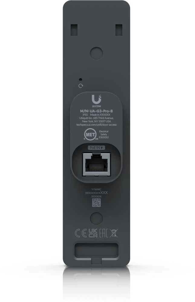 UBIQUITI G3 READER PRO Juodas. TREČIOS KARTOS NFC SKAITYTUVAS IR DOMOSO ĮRENGINYS, NAUDOJAMAS VIDUJE IR LAUKE, SU „APPLE TOUCH PASS“ PALAIKYMU.