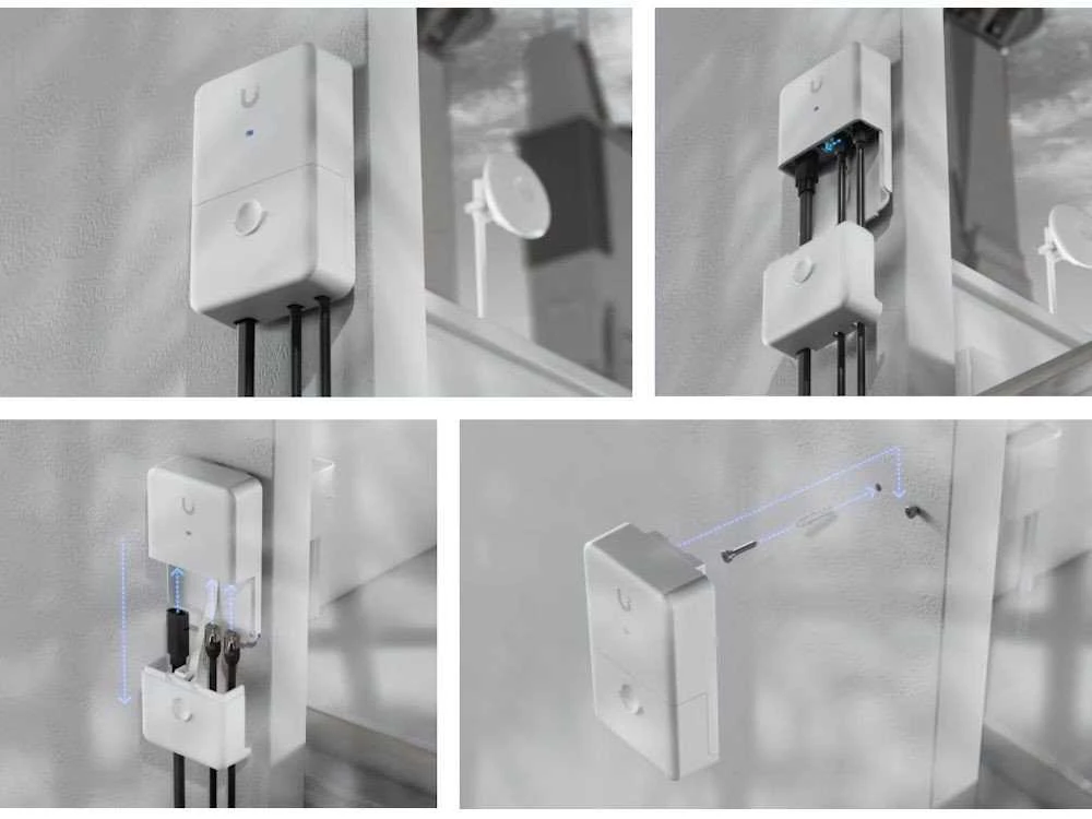 Ubiquiti UACC-DUAL-POWER-INJECTOR montavimo schemos