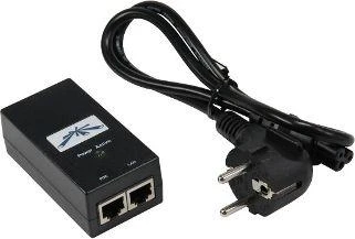 UBIQUITI POE-24-24W Ubiquiti PoE-24 pasyvus PoE adapteris EU, 24V 1A, įžeminimas / ESD apsauga, 24W