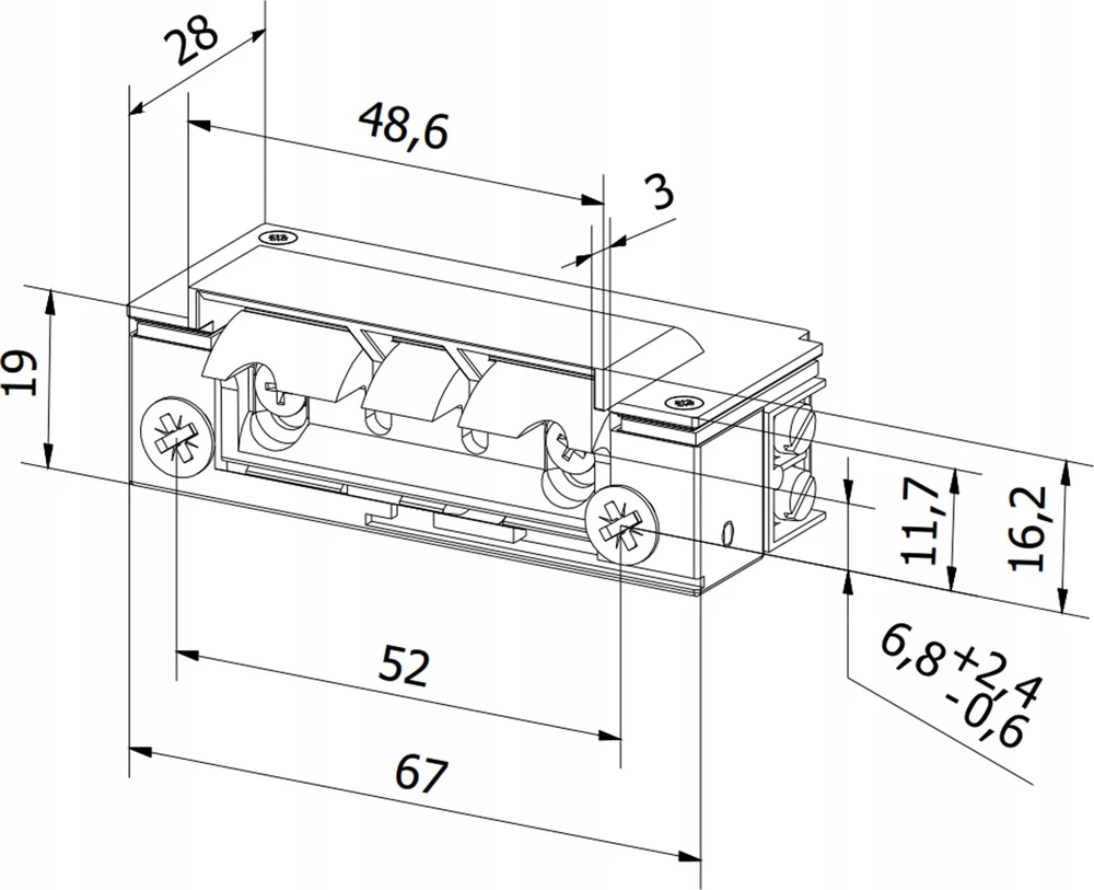 „Carruzzo“ elektrinė spyna HARTTE XS12RM-C 12 V DC aps./min.