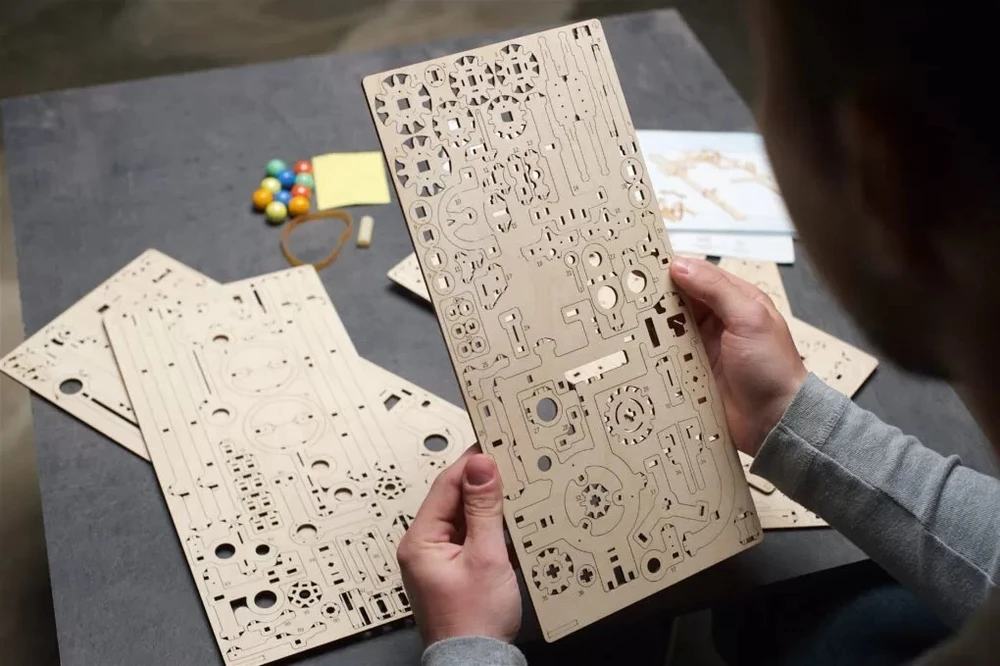 Dėlionė Puzzle 3D Tor Kulkowy Wyciągniki Spiralny Ugears