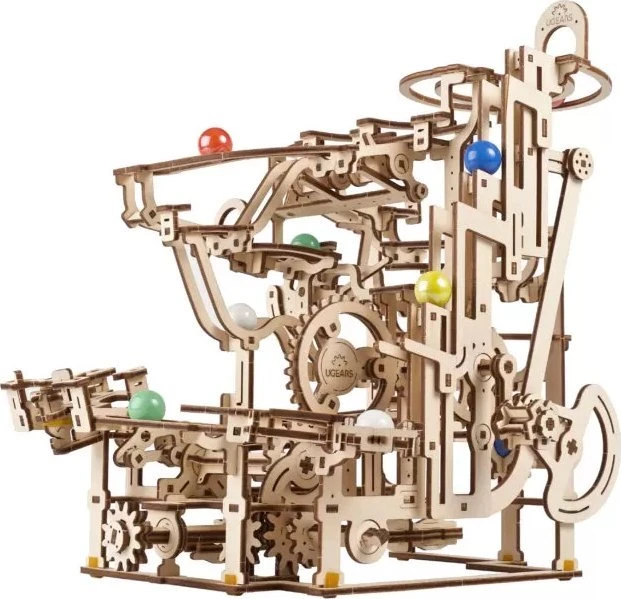Marble Run – lygių keltuvas – mechaninis sulankstomas modelis – fanera – 315 elementų – Ugearsmodels