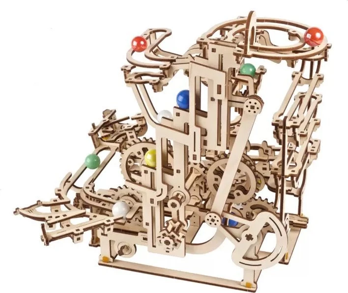 Marble Run – lygių keltuvas – mechaninis sulankstomas modelis – fanera – 315 elementų – Ugearsmodels