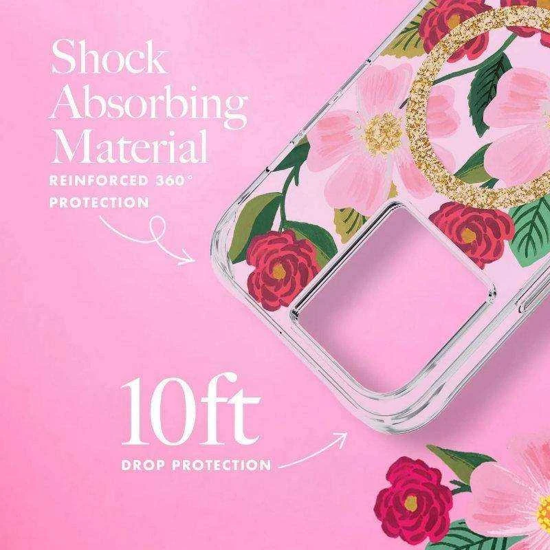 Rifle Paper Clear MagSafe - dėklas decorated in auksinis skirtas Apple iPhone 14 / Apple iPhone 13 Rose Garden