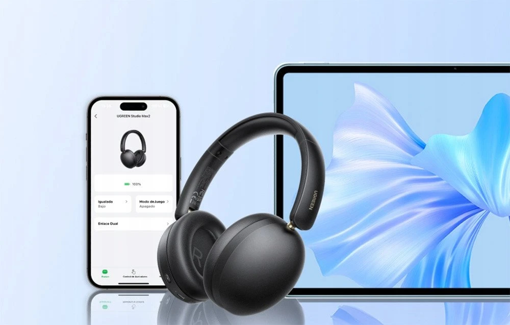 Ausinės su lankeliu ant galvos Ugreen Studio Max2, Bluetoth 5.4 (juoda)