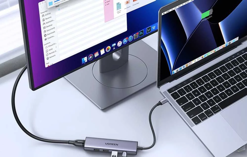 Adapteris Ugreen CM511 USB-C to HDMI 1.4 + 3xUSB-A + USB-C PD100W pilkas