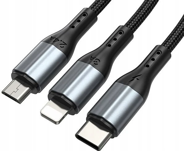 BWOO greitas 3 in 1 USB 3A įkrovimo kabelis X274