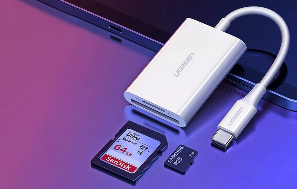 Skaitytuvas Ugreen Skaitytuvas kart USB-C 2w1 Ugreen CM265 (balta)