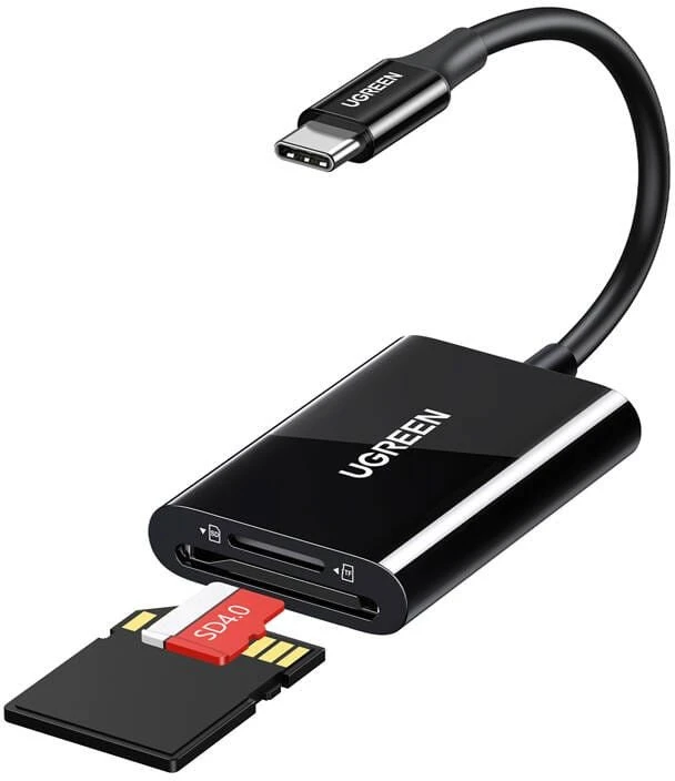 Atminties kortelė Ugreen Atminties kortelių Micro SD, SD skaitytuvas USB-C 3.1, juodas