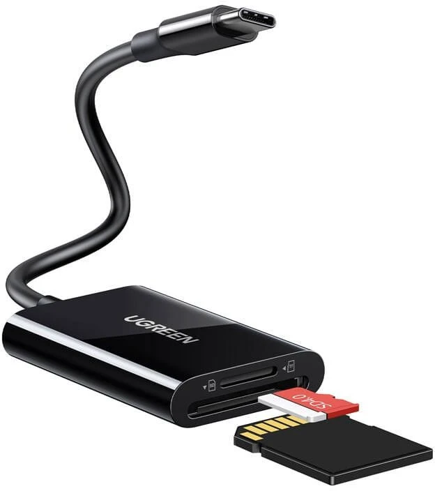 Atminties kortelė Ugreen Atminties kortelių Micro SD, SD skaitytuvas USB-C 3.1, juodas