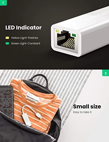 UGREEN CR111 USB-A-RJ45 tinklo adapteris (balta)