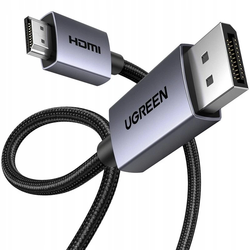 Ugreen DP į HDMI laidas su pinta danga