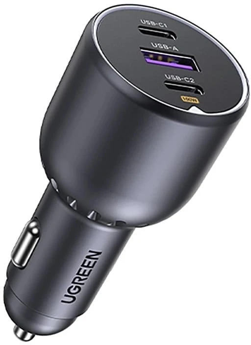 Automobilinis įkroviklis UGREEN EC705, USB-A + 2x USB-C, 130W + 1m 5A laidas