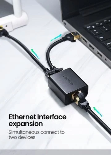 Ugreen Tinklo daliklis ekranuotas RJ45 -> 2xRJ45 (8P8C) (2 vnt)