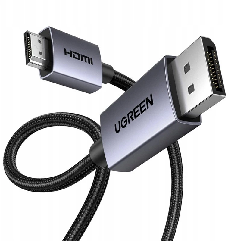 UGREEN DP į HDMI laidas su metaliniais antgaliais