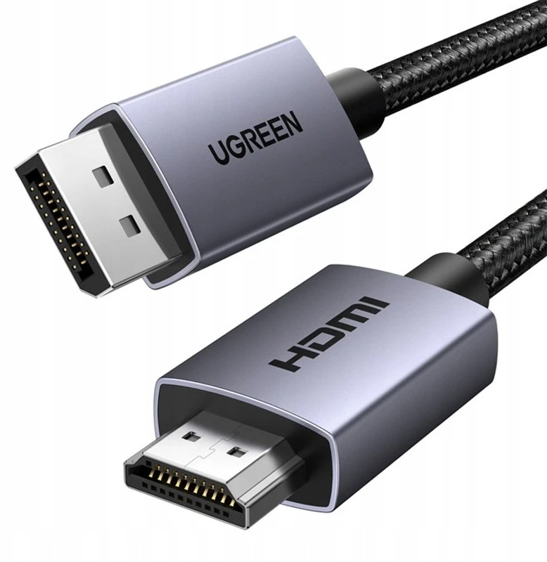 UGREEN DP į HDMI laidas su metalinėmis jungtimis