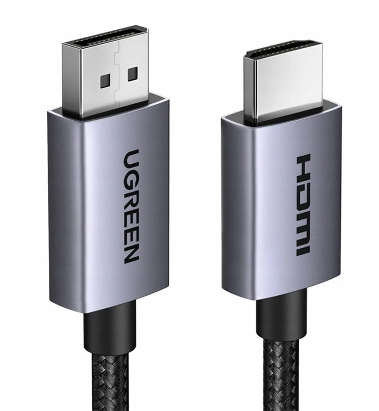 Kabelis DisplayPort (DP) kištukas - HDMI kištukas vienpusis 4K@30Hz 2m juodas DP125 UGREEN