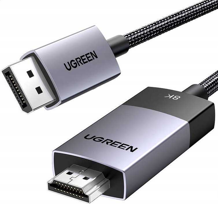 Kabelis DisplayPort do HDMI Ugreen DP115, 8k 60 Hz, 1m (juoda)