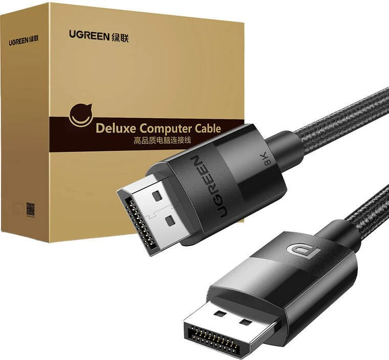 Kabelis Ugreen DP114 DisplayPort 1.4 to DisplayPort 1.4 2.0m juodas