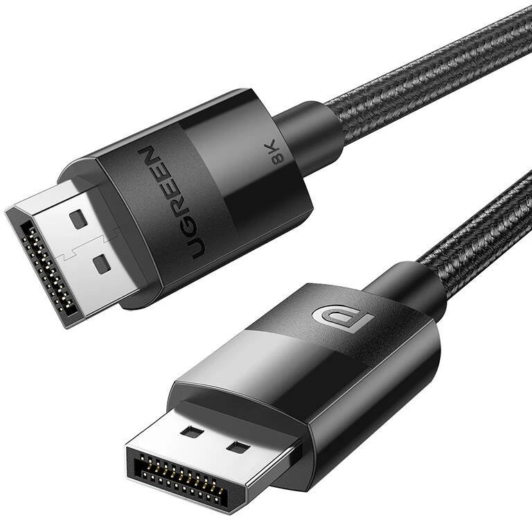 Kabelis Ugreen DP114 DisplayPort 1.4 to DisplayPort 1.4 2.0m juodas