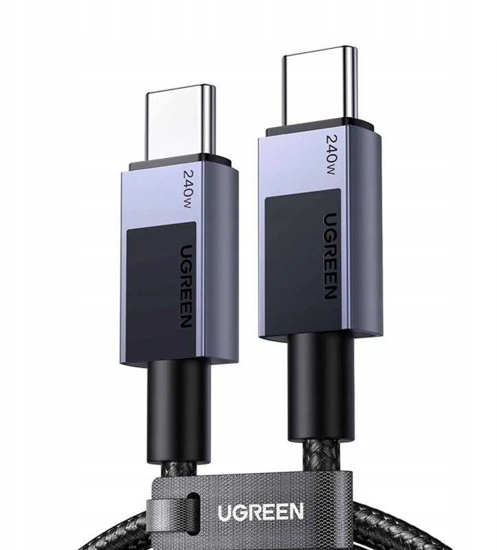 Ugreen ML USB įkrovimo laidas USB-C į USB-C PD L512 (pilkas), 1 m