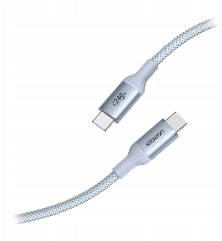 Ugreen Kabelis USB-C Ugreen L534 PD 240W, 480Mbps, 1m (sidabrinė)