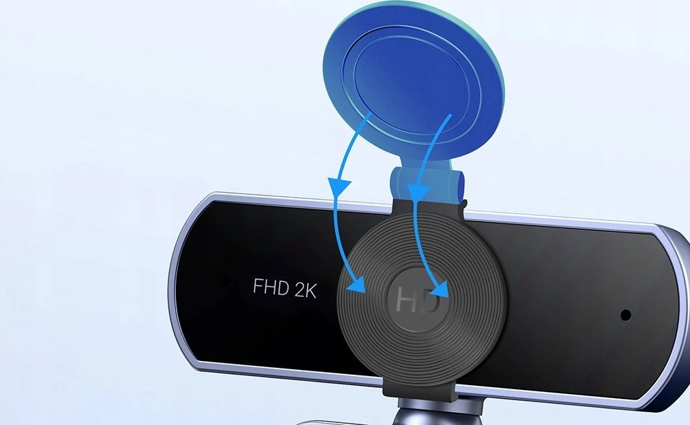 Ugreen Internetinė USB kamera FHD 2K su triukšmą slopinančiu mikrofonu, privatumo dangteliu