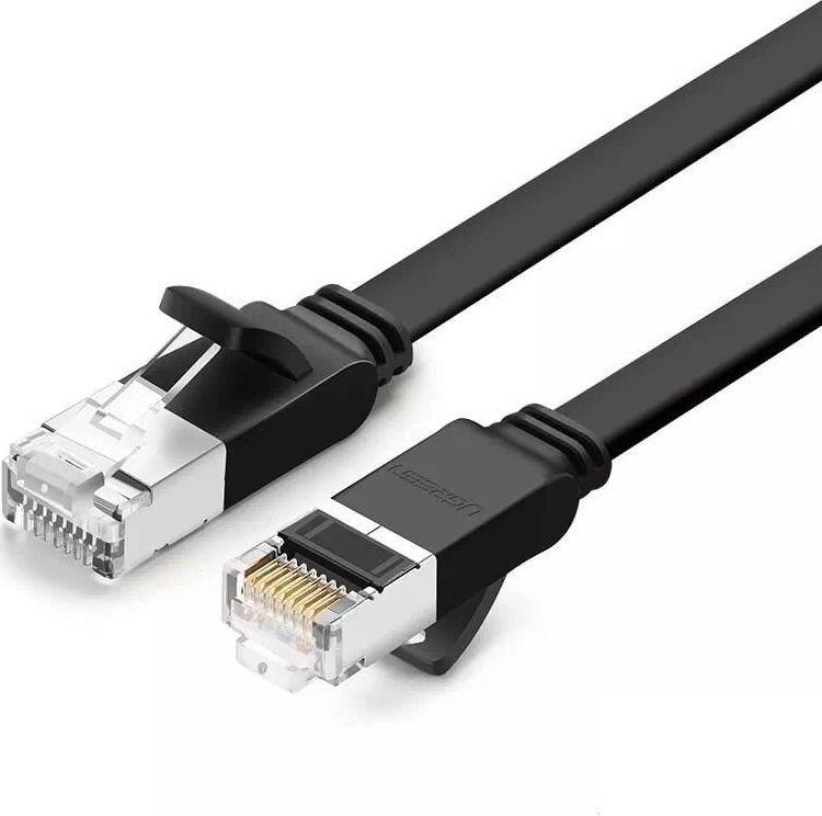 UGREEN Cat 6 UTP plokščias Ethernet RJ45 kabelis gryno vario 3m juodas