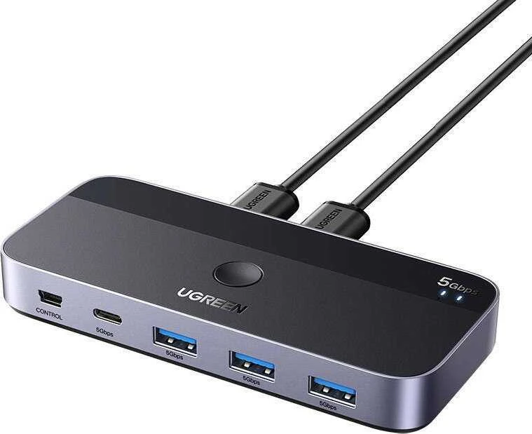 Ugreen USB 3.0 perjungėjas (2 PC <-> 4 įrenginiai (3x USB-A + USB-C))