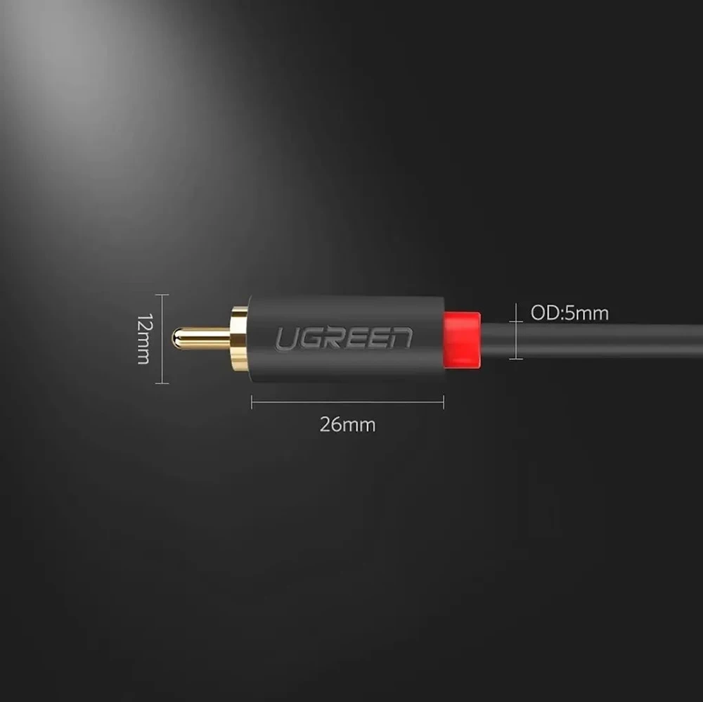 UGREEN AV104 2x RCA - 2x RCA kabelis 1m - Juodas