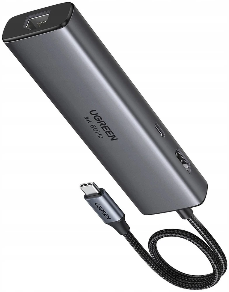 Adapteriai / šakotuvas USB-C 6w1 Ugreen CM512, HDMI 4K@60Hz, 2x USB, RJ45, PD 100W