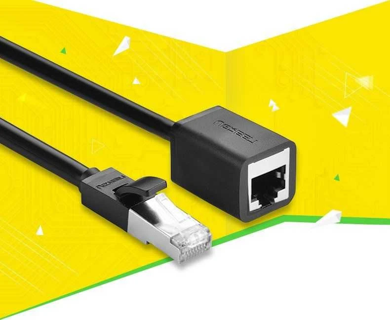 UGREEN Cat 6 FTP Ethernet RJ45 prailginimas PatchCords su ekranavimu 0.5m juodas
