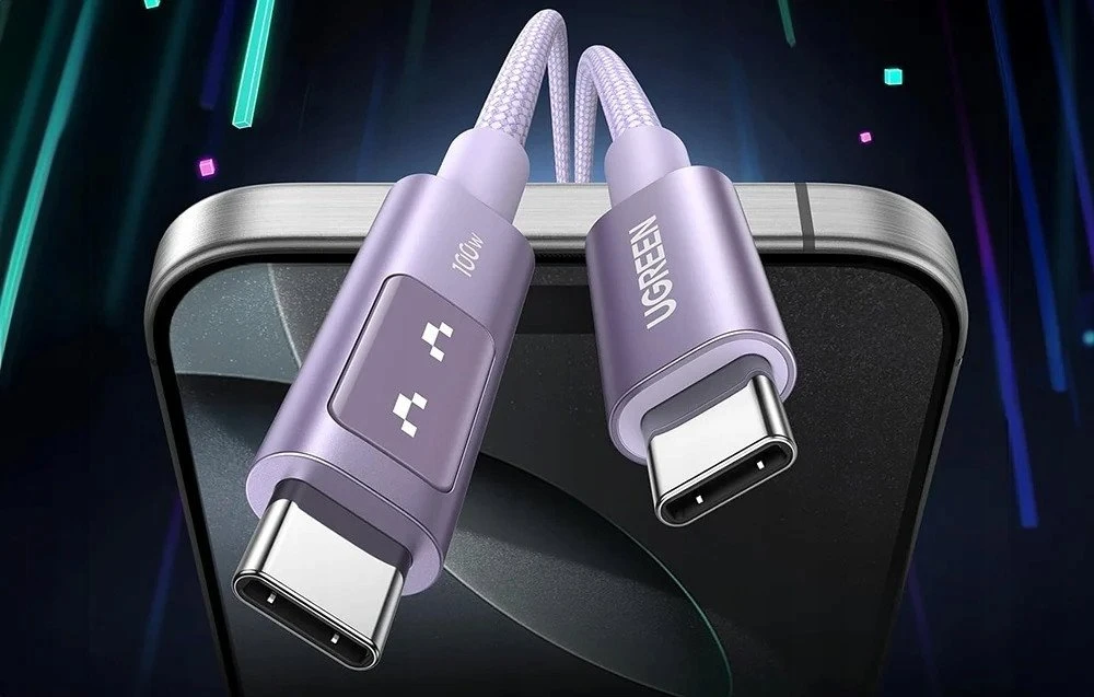 Ugreen Uno L509 USB-C į USB-C laidas, 100 W, 2 m (violetinis)