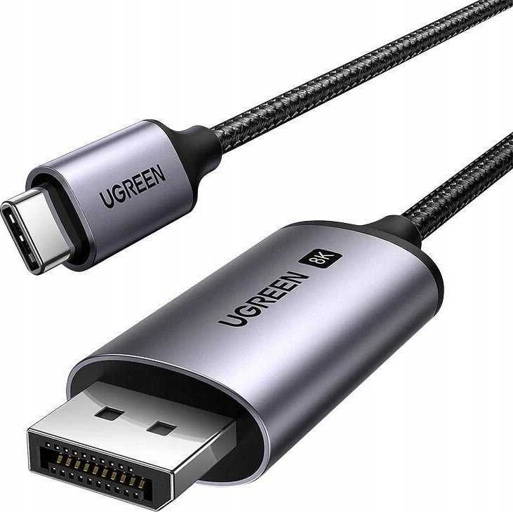 Kabelis USB C kištukas – DisplayPort kištukas 8K 60Hz 3m, juodas CM556 UGREEN