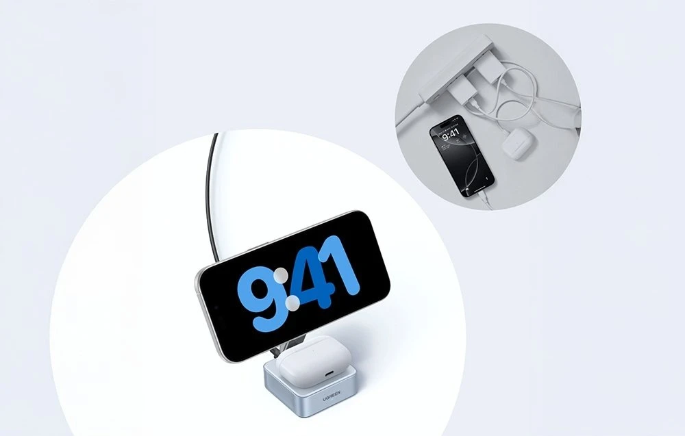 Ugreen Belaidis magnetinis įkroviklis MagFlow Qi2 Apple įrenginiams 25W