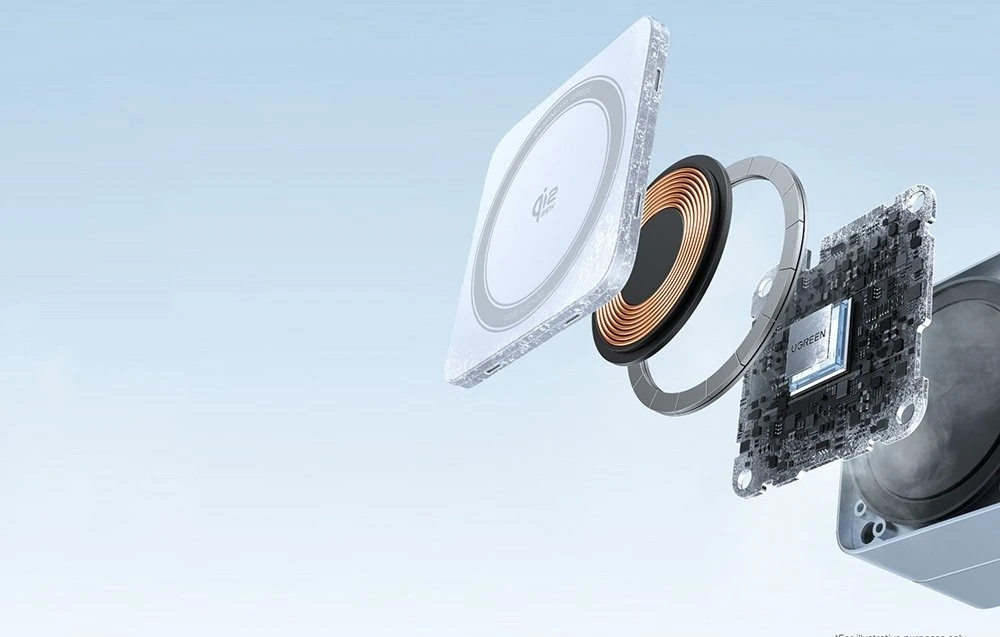 Ugreen Belaidis magnetinis įkroviklis MagFlow Qi2 Apple įrenginiams 25W