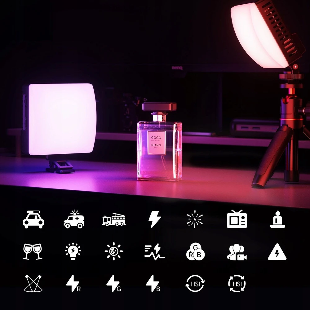 Apšvietimo įranga - Ulanzi U60 RGB LED lempa 2500-9000K 2500mAh